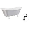Vonia Besco Amelia Glam 190, Sidabrinis+Chrome, su sifonu Klik-klak Juodas