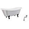 Vonia Besco Amelia Glam 190, Sidabrinis+Juodas, su sifonu Klik-klak Chrome