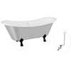 Vonia Besco Amelia Glam 190, Sidabrinis+Juodas, su sifonu su persipylimu Klik-klak Chrome