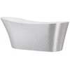 Vonia Besco Calima Glam Sidabrinis, 170 x 74 cm, su chrome sifonu su persipylimu
