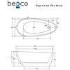 Vonia Besco Goya A-Line Glam Gold, 170 x 80 cm (sifonas su persipylimu chrome)