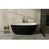 Vonia Besco Goya A-Line Juodas&Baltas, 160 x 73 cm (sifonas su persipylimu chrome)