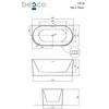 Vonia Besco Leya, 150 x 75 cm, su chrome sifonu