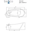Vonia Besco Melody Glam Sidabrinis, 150 x 80 cm, su chrome sifonu