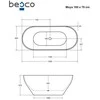 Vonia Besco Moya Glam Sidabrinis, 160 x 70 cm (su Klik-klak Chrome)