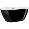 Vonia Besco Navia Juodas&amp;Baltas, 150 x 80 cm, su chrome sifonu