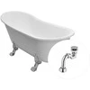 Vonia Besco Olaya 160, Baltas+Chrome, su sifonu Klik-klak Chrome