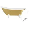 Vonia Besco Olaya Glam 160, Gold+Baltas, su sifonu su persipylimu Klik-klak Chrome