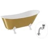 Vonia Besco Olaya Glam 160, Gold+Baltas, su sifonu Klik-klak Chrome