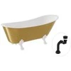 Vonia Besco Olaya Glam 160, Gold+Baltas, su sifonu Klik-klak Juodas