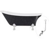 Vonia Besco Olaya Glam 160, Graphite+Chrome, su sifonu su persipylimu Klik-klak Chrome