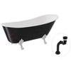 Vonia Besco Olaya Glam 160, Graphite+Chrome, su sifonu Klik-klak Juodas