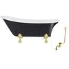 Vonia Besco Olaya Glam 160, Graphite+Gold, su sifonu su persipylimu Klik-klak Gold