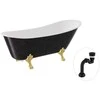 Vonia Besco Olaya Glam 160, Graphite+Gold, su sifonu Klik-klak Juodas