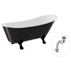 Vonia Besco Olaya Glam 160, Graphite+Juodas, su sifonu Klik-klak Chrome