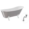 Vonia Besco Olaya Glam 160, Sidabrinis+Baltas, su sifonu Klik-klak Chrome