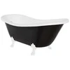 Vonia Besco Otylia B&amp;W 160, Juodas/Baltas+Baltas, su sifonu su persipylimu Klik-klak Chrome