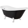 Vonia Besco Otylia B&amp;W 160, Juodas/Baltas+Chrome, su sifonu su persipylimu Klik-klak Juodas