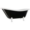 Vonia Besco Otylia B&amp;W 170, Juodas/Baltas+Baltas, su sifonu Klik-klak Chrome