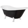Vonia Besco Otylia B&amp;W 170, Juodas/Baltas+Chrome, su sifonu su persipylimu Klik-klak Chrome