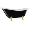 Vonia Besco Otylia B&amp;W 170, Juodas/Baltas+Gold, su sifonu Klik-klak Juodas