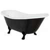 Vonia Besco Otylia B&amp;W 170, Juodas/Baltas+Juodas, su sifonu su persipylimu Klik-klak Chrome
