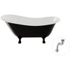 Vonia Besco Otylia B&amp;W 170, Juodas/Baltas+Juodas, su sifonu Klik-klak Chrome