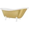 Vonia Besco Otylia Glam 160, Gold+Baltas, su sifonu Klik-klak Juodas