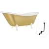 Vonia Besco Otylia Glam 160, Gold+Baltas, su sifonu su persipylimu Klik-klak Juodas