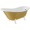 Vonia Besco Otylia Glam 160, Gold+Baltas, su sifonu su persipylimu Klik-klak Juodas
