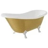 Vonia Besco Otylia Glam 160, Gold+Chrome, su sifonu su persipylimu Klik-klak Chrome