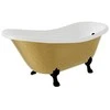 Vonia Besco Otylia Glam 160, Gold+Juodas, su sifonu su persipylimu Klik-klak Juodas