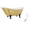Vonia Besco Otylia Glam 160, Gold+Juodas, su sifonu su persipylimu Klik-klak Chrome