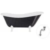 Vonia Besco Otylia Glam 160, Graphite+Baltas, su sifonu Klik-klak Chrome