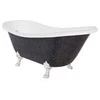 Vonia Besco Otylia Glam 160, Graphite+Chrome, su sifonu su persipylimu Klik-klak Chrome