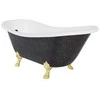 Vonia Besco Otylia Glam 160, Graphite+Gold, su sifonu su persipylimu Klik-klak Juodas