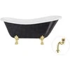 Vonia Besco Otylia Glam 160, Graphite+Gold, su sifonu Klik-klak Gold