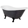 Vonia Besco Otylia Glam 160, Graphite+Juodas, su sifonu su persipylimu Klik-klak Chrome