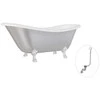 Vonia Besco Otylia Glam 160, Sidabrinis+Chrome, su sifonu su persipylimu Klik-klak Chrome