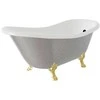 Vonia Besco Otylia Glam 160, Sidabrinis+Gold, su sifonu su persipylimu Klik-klak Juodas