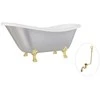 Vonia Besco Otylia Glam 160, Sidabrinis+Gold, su sifonu su persipylimu Klik-klak Gold