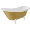 Vonia Besco Otylia Glam 170, Gold+Baltas, su sifonu su persipylimu Klik-klak Gold