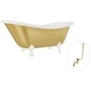Vonia Besco Otylia Glam 170, Gold+Baltas, su sifonu su persipylimu Klik-klak Gold