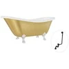 Vonia Besco Otylia Glam 170, Gold+Chrome, su sifonu su persipylimu Klik-klak Juodas