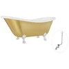 Vonia Besco Otylia Glam 170, Gold+Chrome, su sifonu su persipylimu Klik-klak Chrome