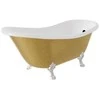 Vonia Besco Otylia Glam 170, Gold+Chrome, su sifonu su persipylimu Klik-klak Juodas