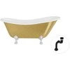 Vonia Besco Otylia Glam 170, Gold+Chrome, su sifonu Klik-klak Juodas
