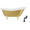 Vonia Besco Otylia Glam 170, Gold+Gold, su sifonu Klik-klak Juodas