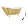 Vonia Besco Otylia Glam 170, Gold+Gold, su sifonu su persipylimu Klik-klak Juodas