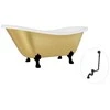 Vonia Besco Otylia Glam 170, Gold+Juodas, su sifonu su persipylimu Klik-klak Juodas